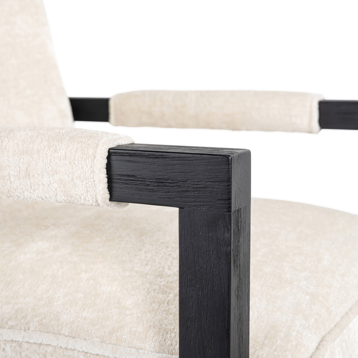 Scaun dining Beck, chenille albă