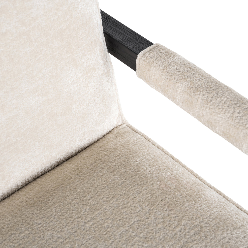 Scaun dining Beck, chenille albă