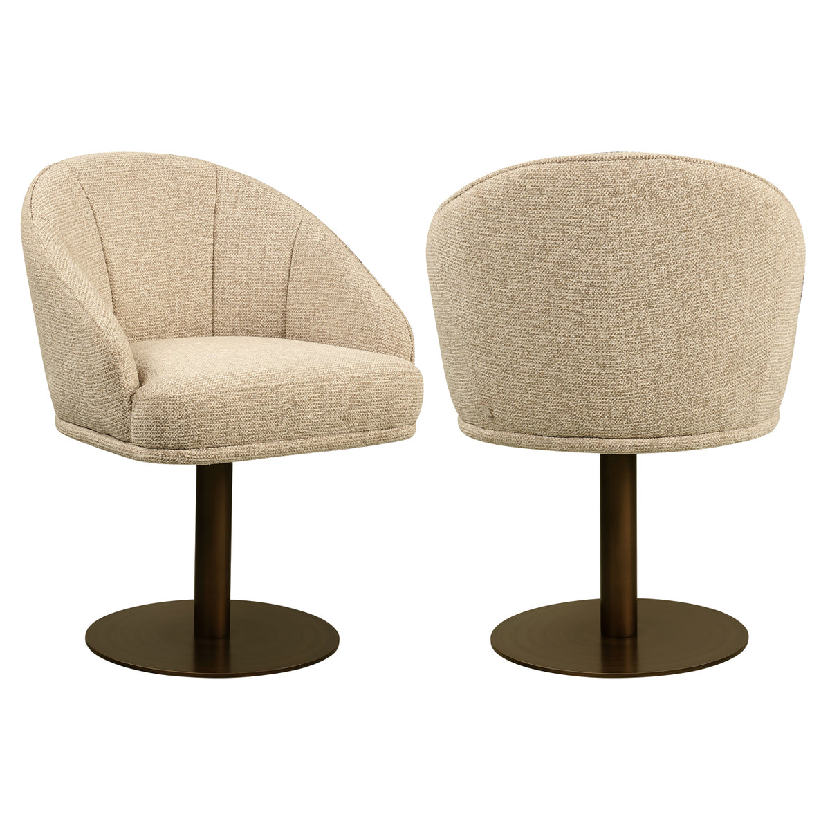 Scaun dining Beverly, fancy natural, rotativ