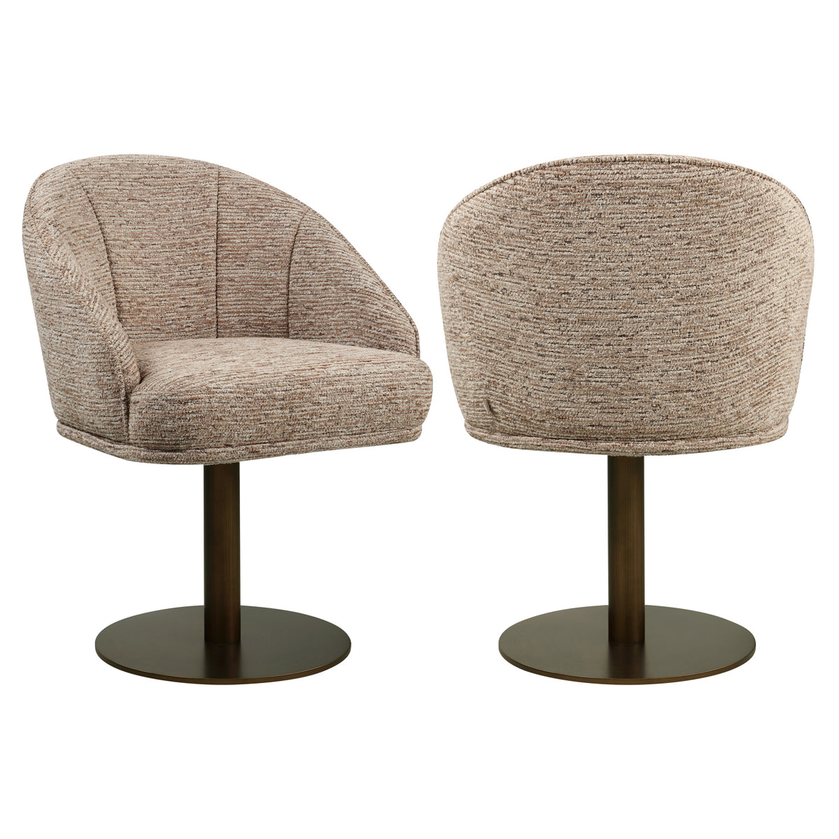Scaun dining Beverly, mocca linear, rotativ