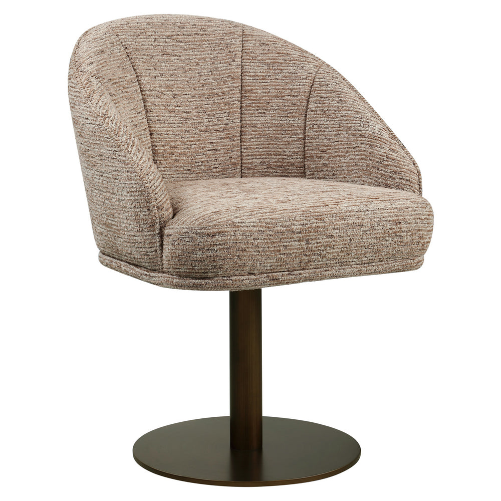 Scaun dining Beverly, mocca linear, rotativ