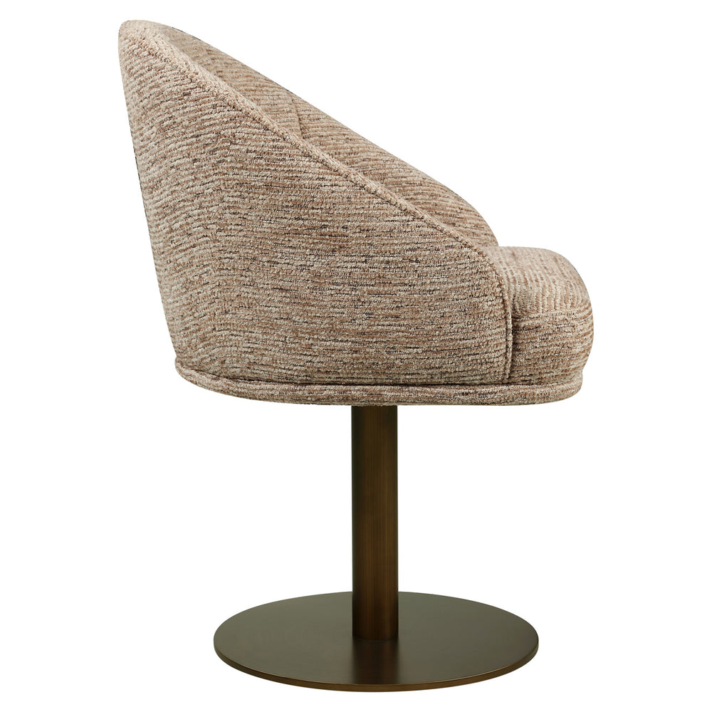 Scaun dining Beverly, mocca linear, rotativ