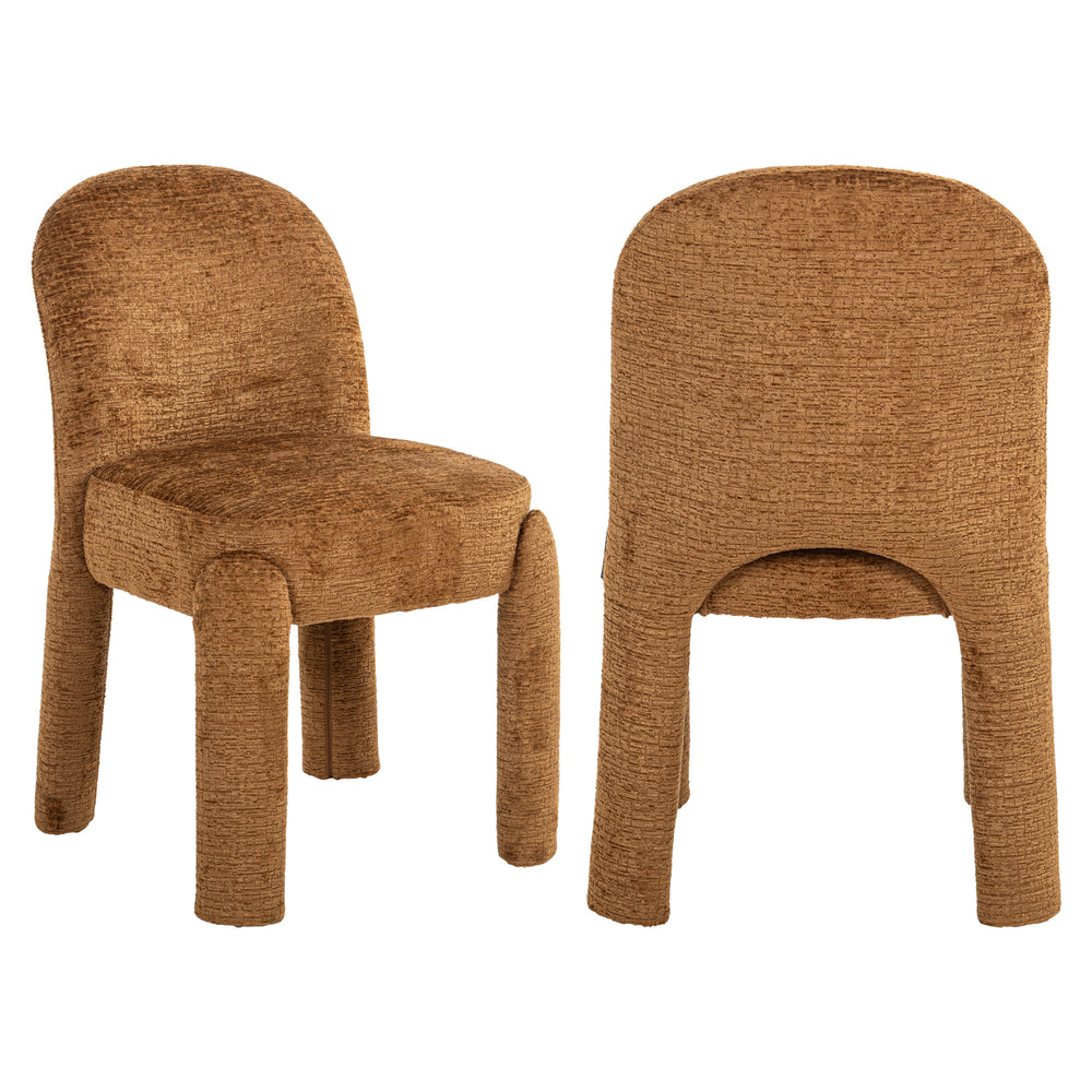 Scaun dining Brandi, cognac fusion (set de 2)