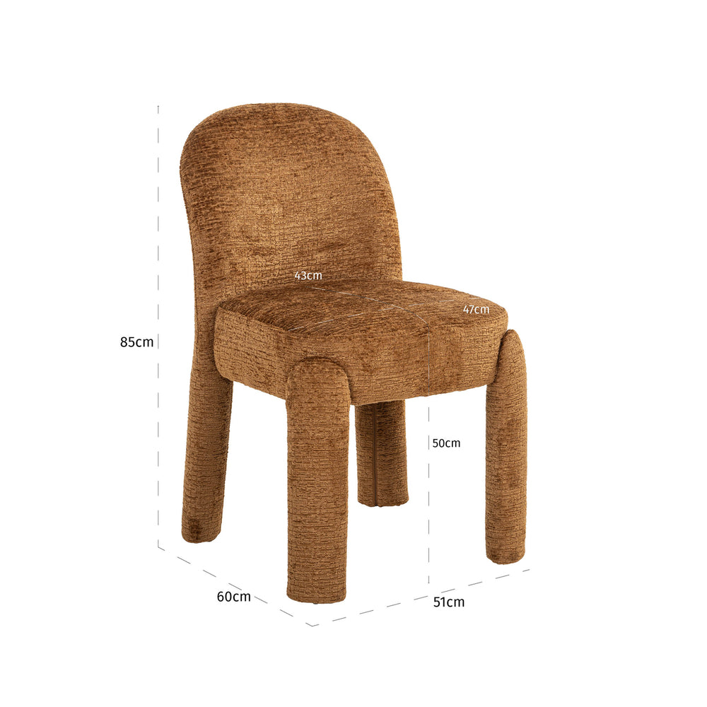 Scaun dining Brandi, cognac fusion (set de 2)