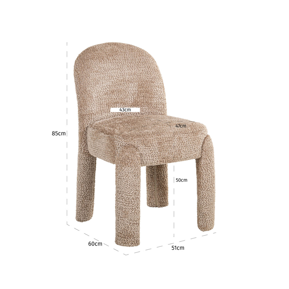 Scaun dining Brandi, lovely bej (set de 2)