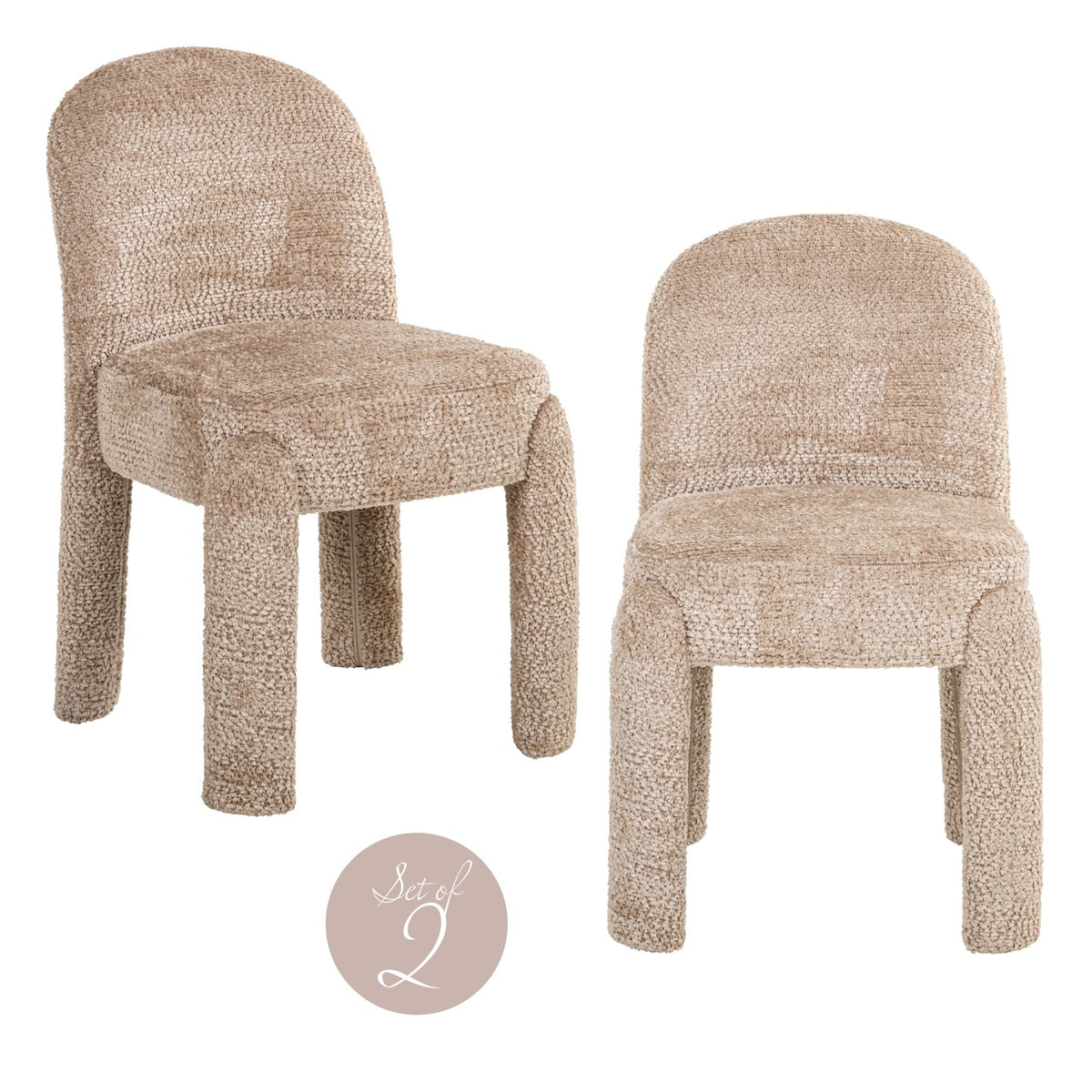 Scaun dining Brandi, lovely bej (set de 2)