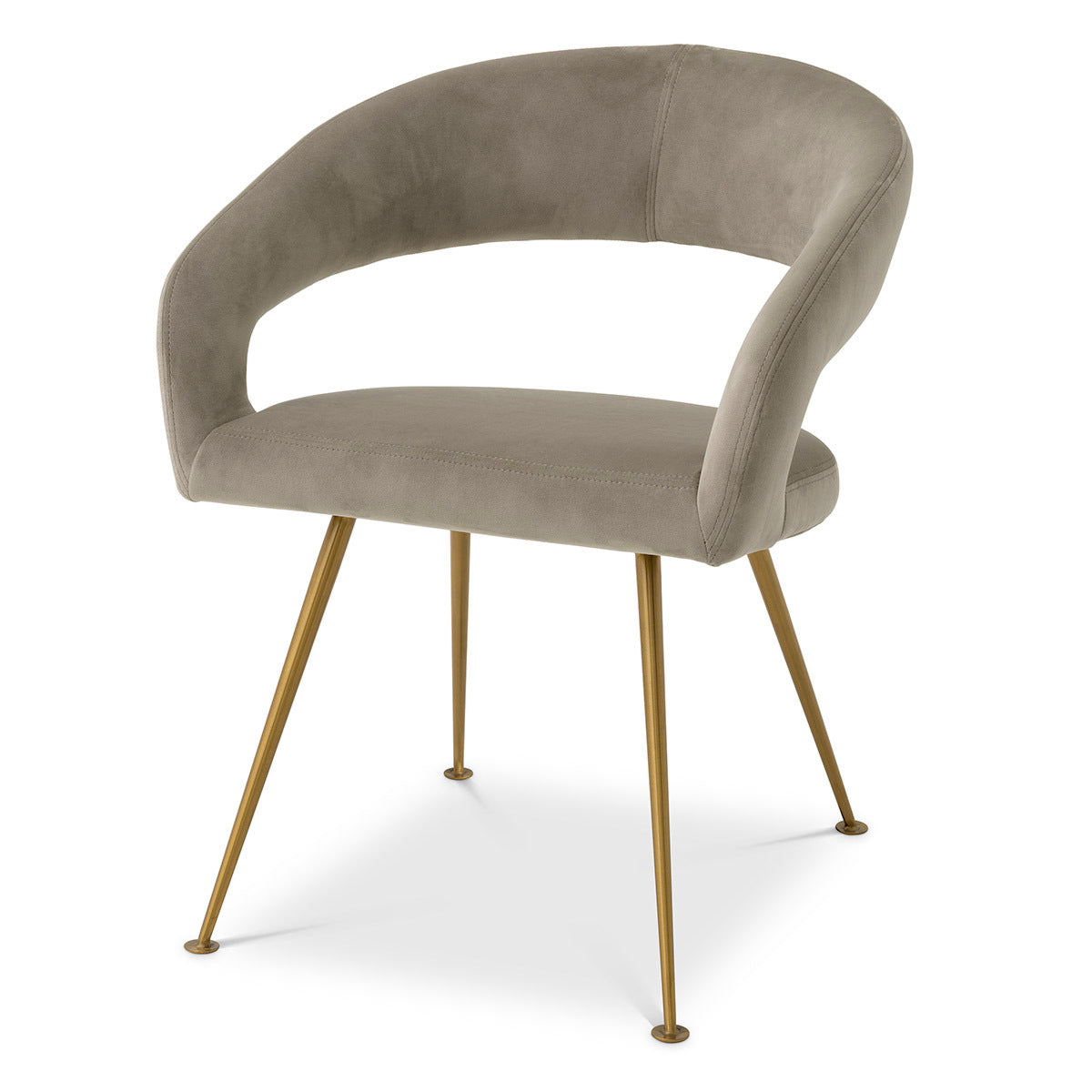 Scaun dining Bravo, catifea Savona greige