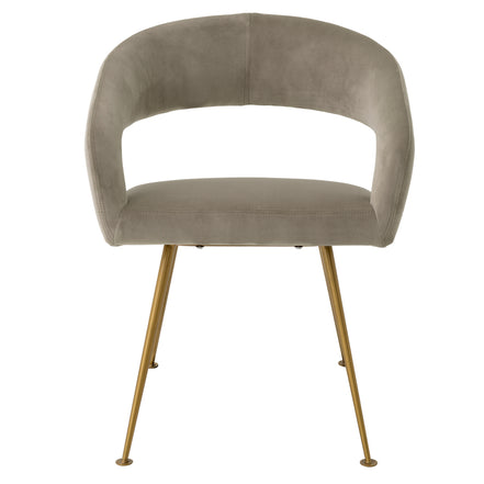 Scaun dining Bravo, catifea Savona greige