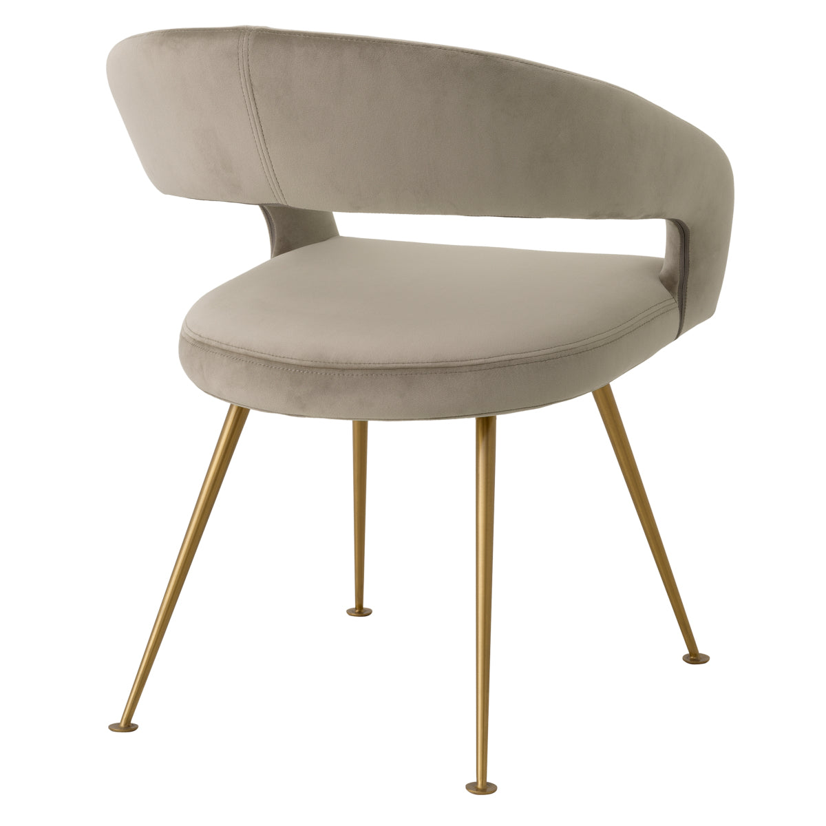 Scaun dining Bravo, catifea Savona greige