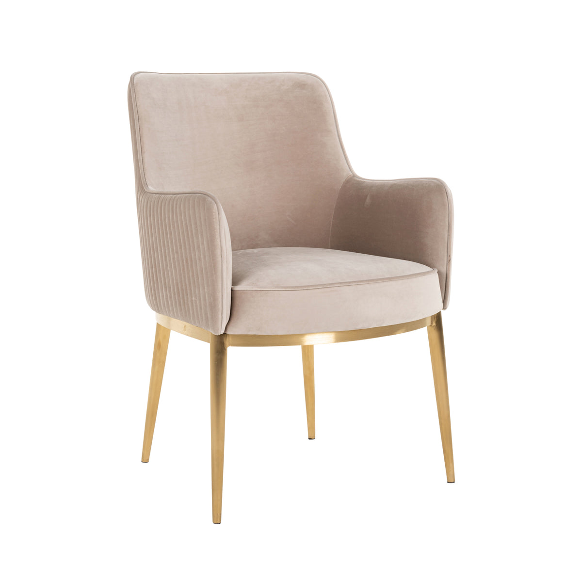 Scaun dining Breeze, catifea kaki, ignifug (set de 2)