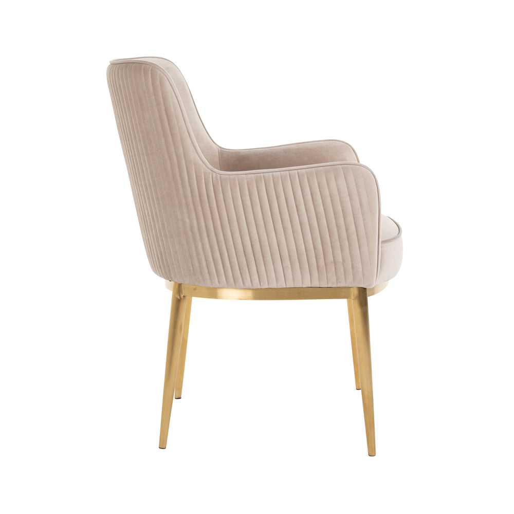 Scaun dining Breeze, catifea kaki, ignifug (set de 2)