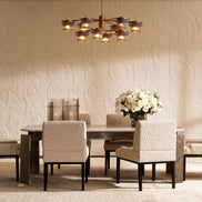 Scaun dining Bromley cu brațe, finisaj negru, Arden natural