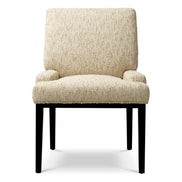 Scaun dining Bromley cu brațe, finisaj negru, Arden natural