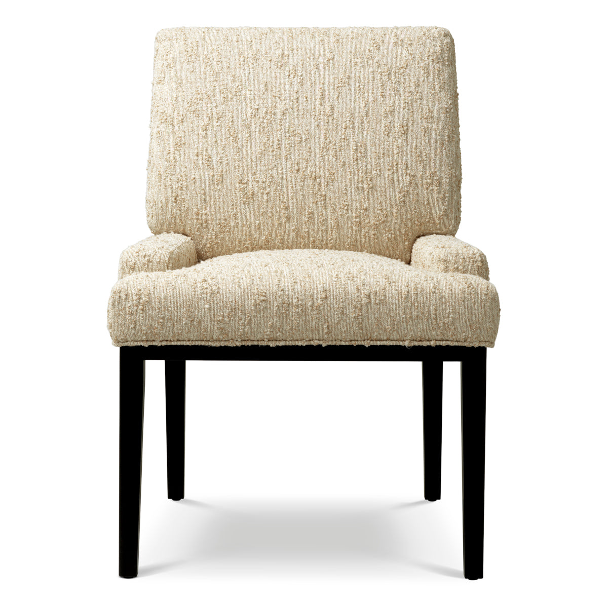 Scaun dining Bromley cu brațe, finisaj negru, Arden natural