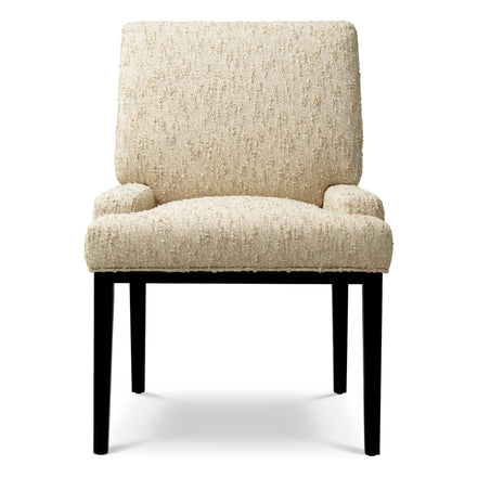 Scaun dining Bromley cu brațe, finisaj negru, Arden natural