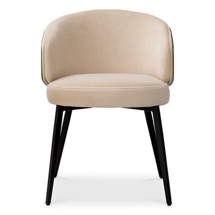 Scaun dining Camerota, finisaj nuc, Sabino bej