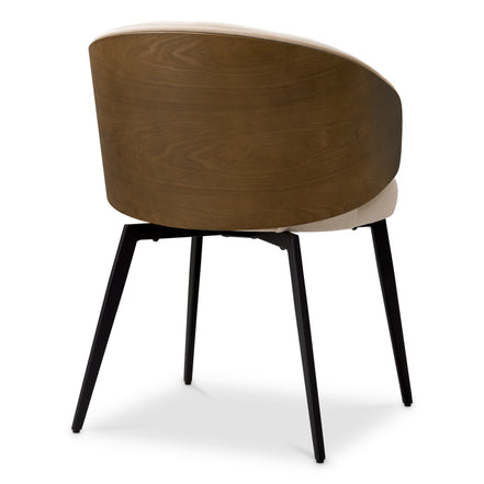 Scaun dining Camerota, finisaj nuc, Sabino bej