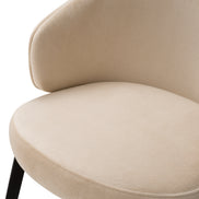 Scaun dining Camerota, finisaj nuc, Sabino bej