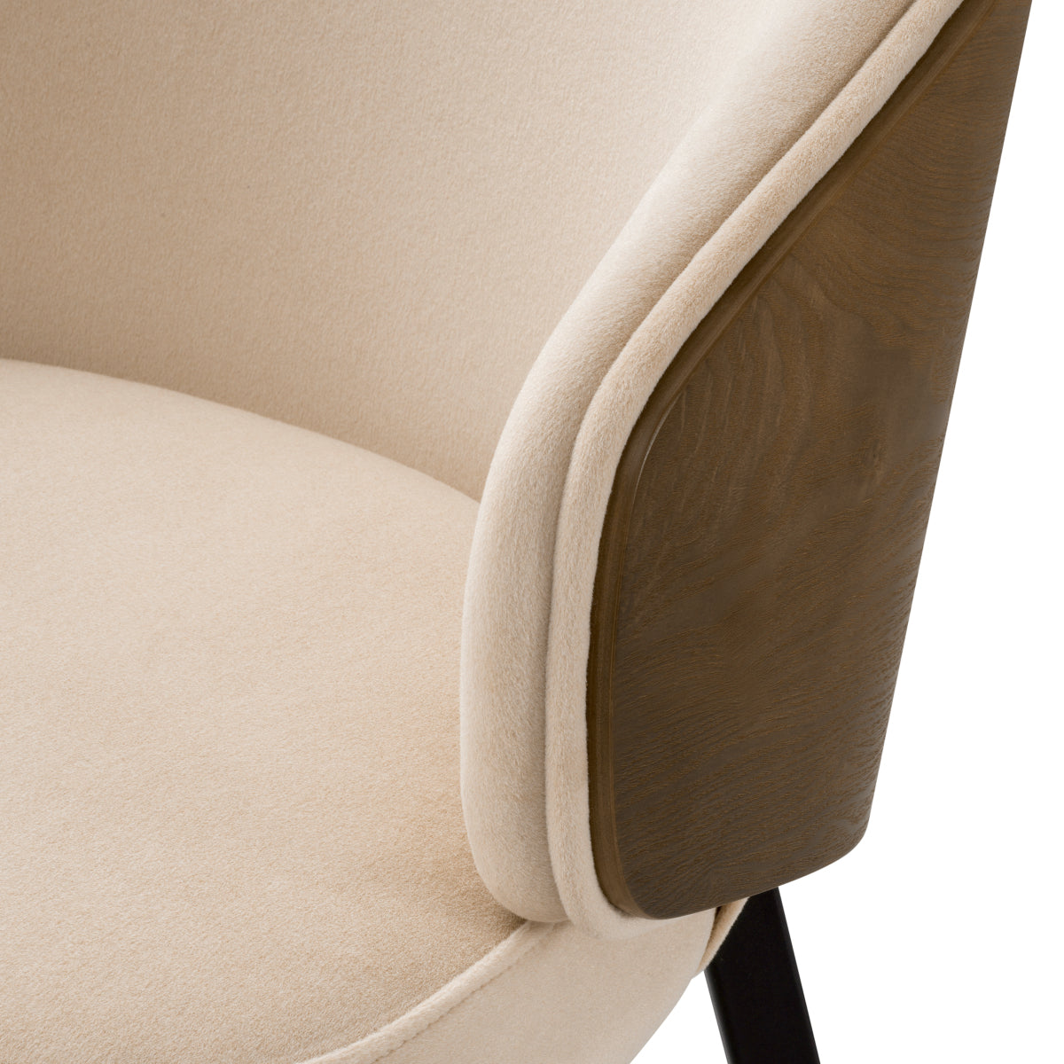 Scaun dining Camerota, finisaj nuc, Sabino bej