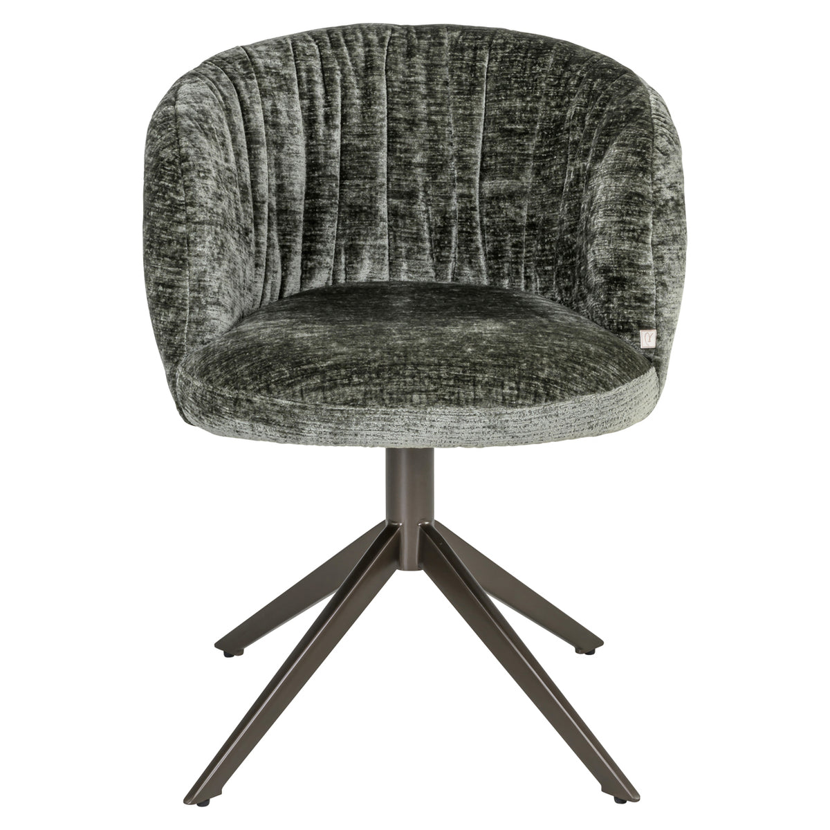 Scaun dining Cassi, chenille verde salvie, rotativ