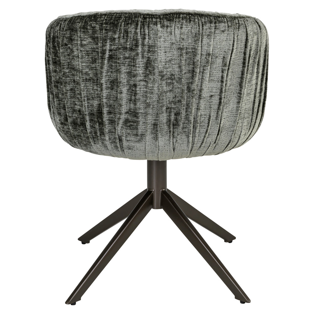 Scaun dining Cassi, chenille verde salvie, rotativ
