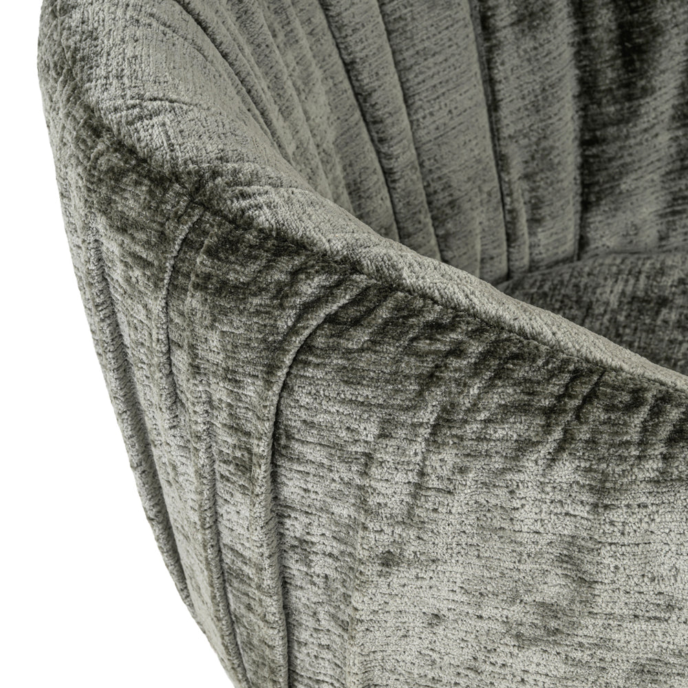 Scaun dining Cassi, chenille verde salvie, rotativ