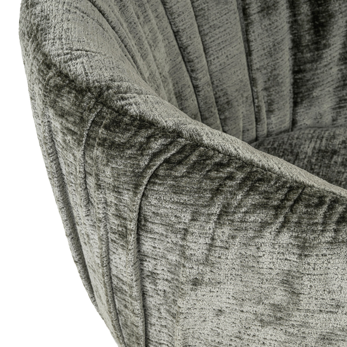 Scaun dining Cassi, chenille verde salvie, rotativ