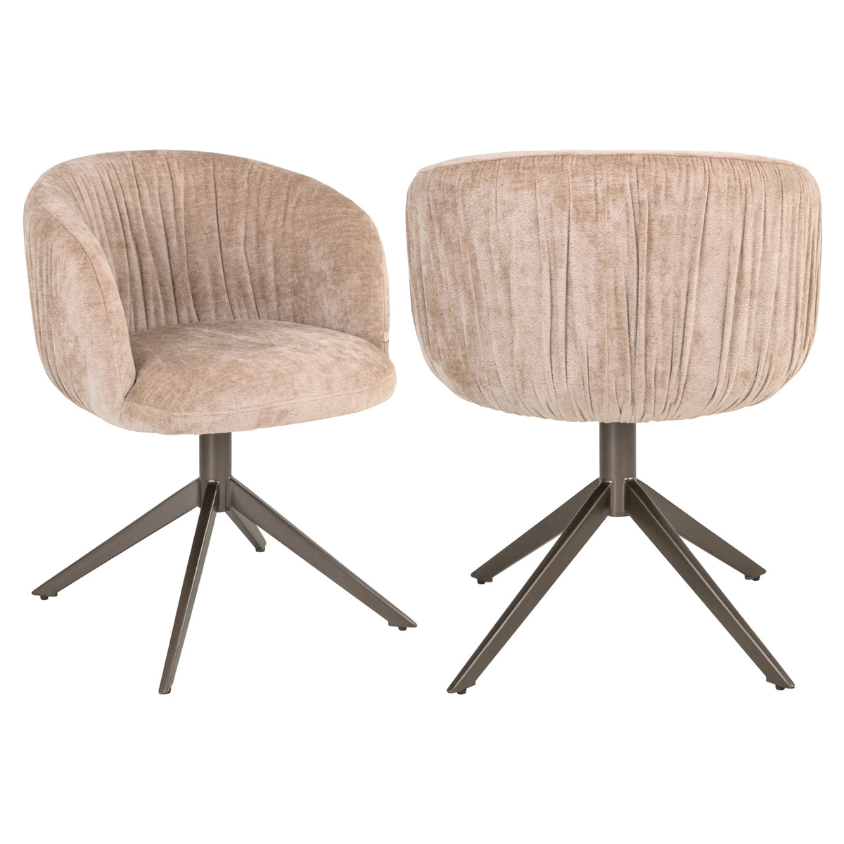Scaun dining Cassi, soft nisip, rotativ