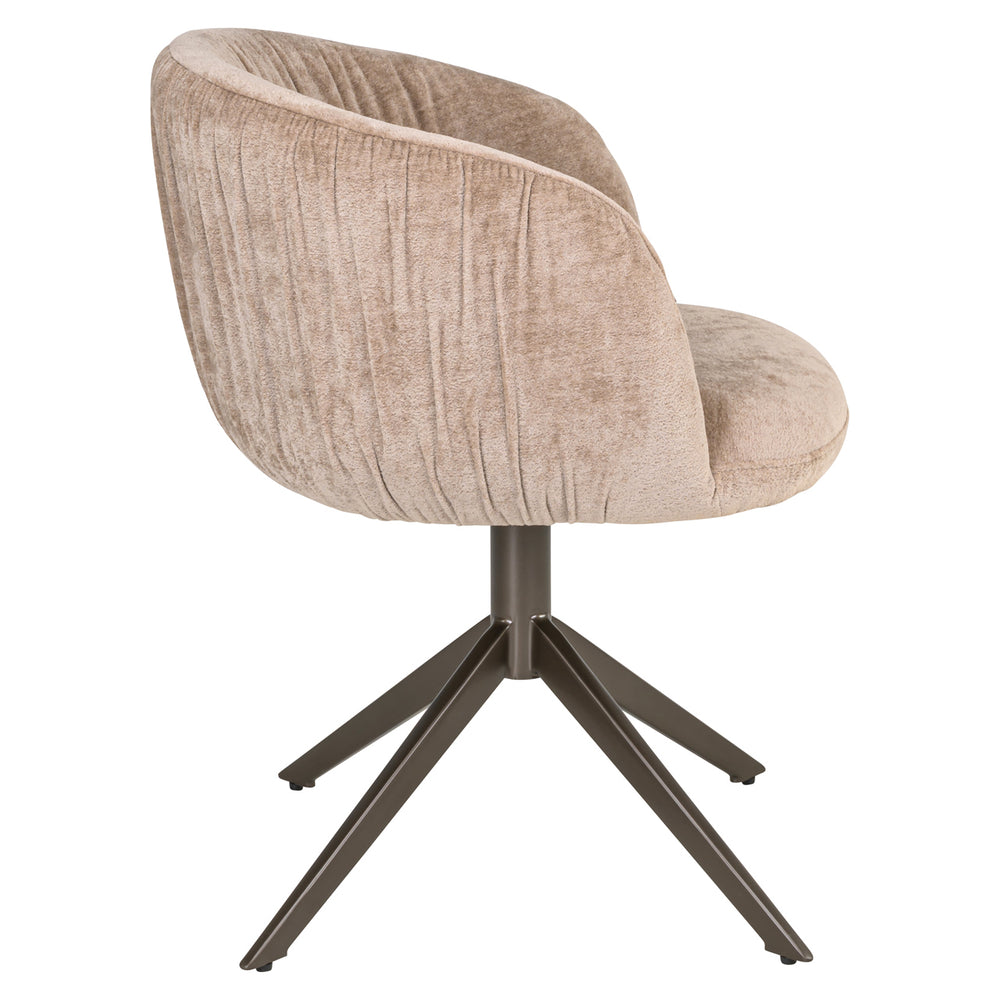 Scaun dining Cassi, soft nisip, rotativ