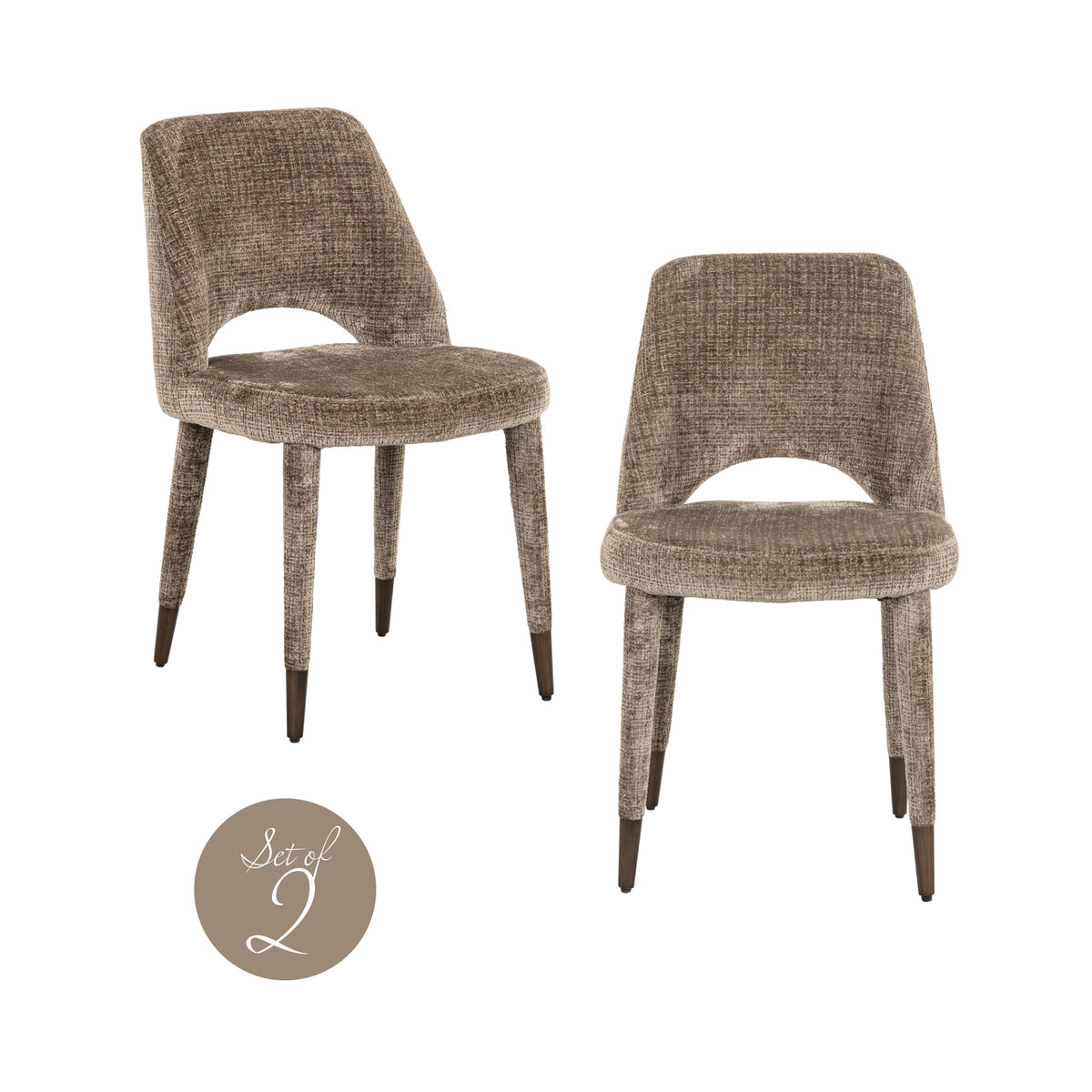 Scaun dining Cecilia, niagara stone (set de 2), ignifug