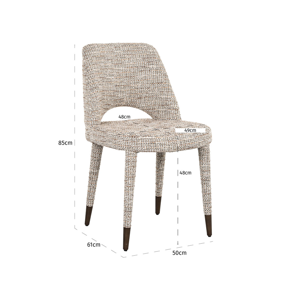 Scaun dining Cecilia, trendy nature (set de 2) – desen tehnic cu dimensiuni