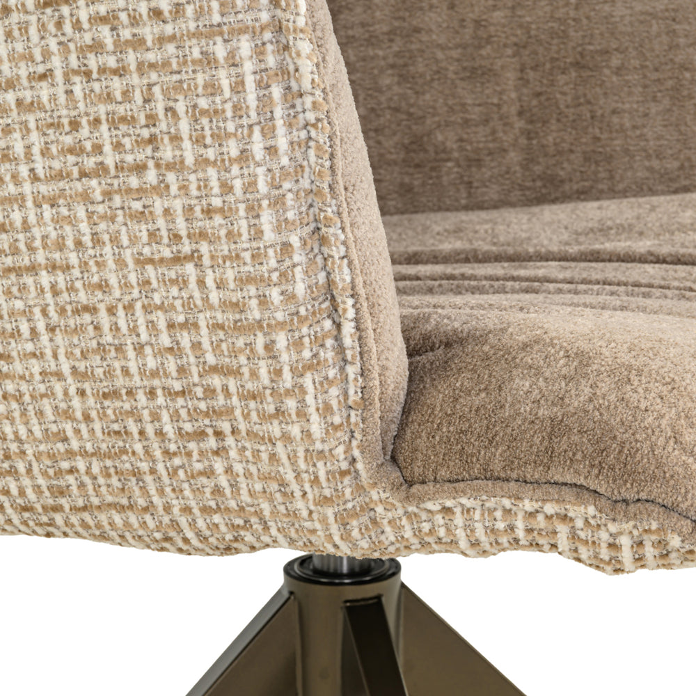 Scaun dining Chase, blockweave crem, rotativ