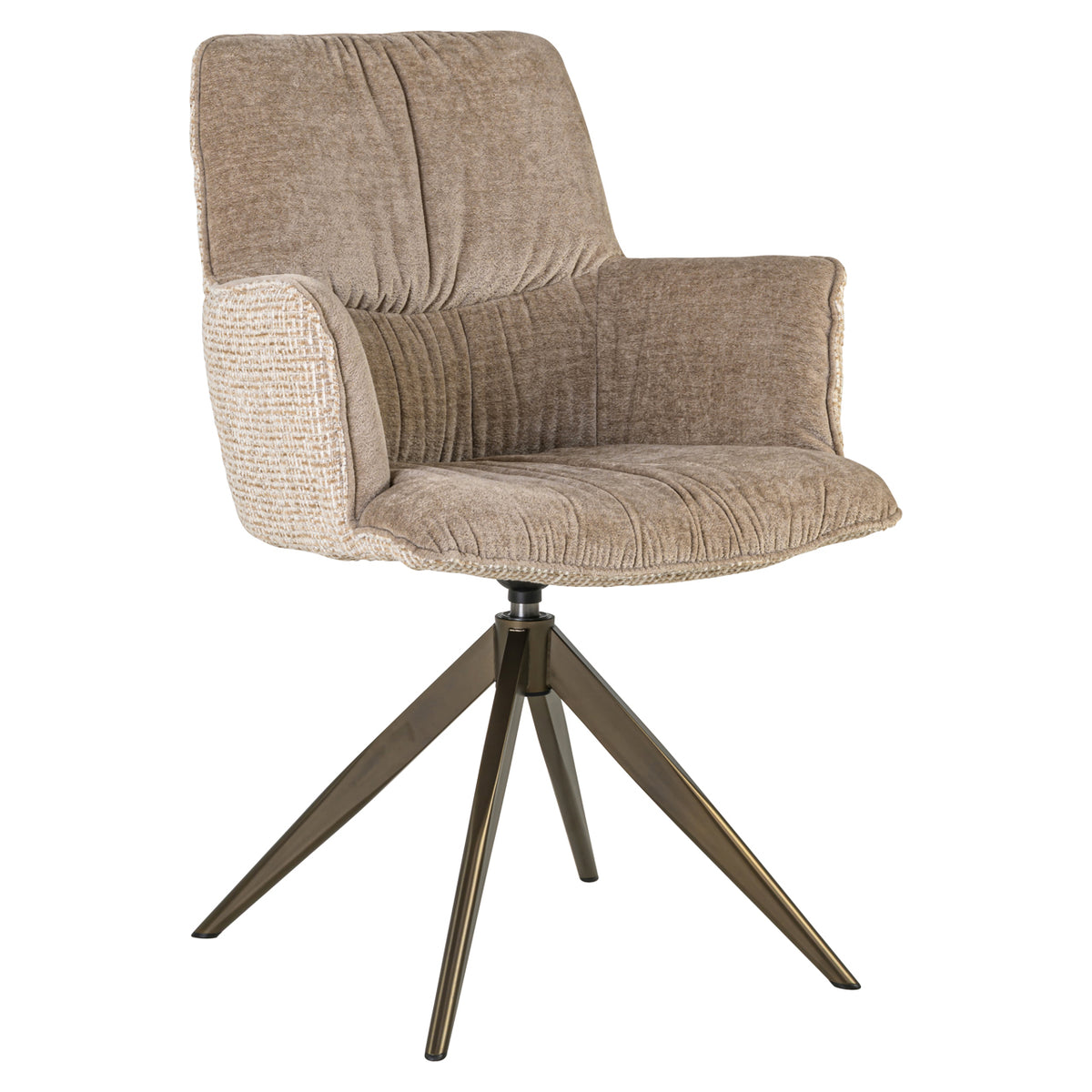 Scaun dining Chase, blockweave crem, rotativ