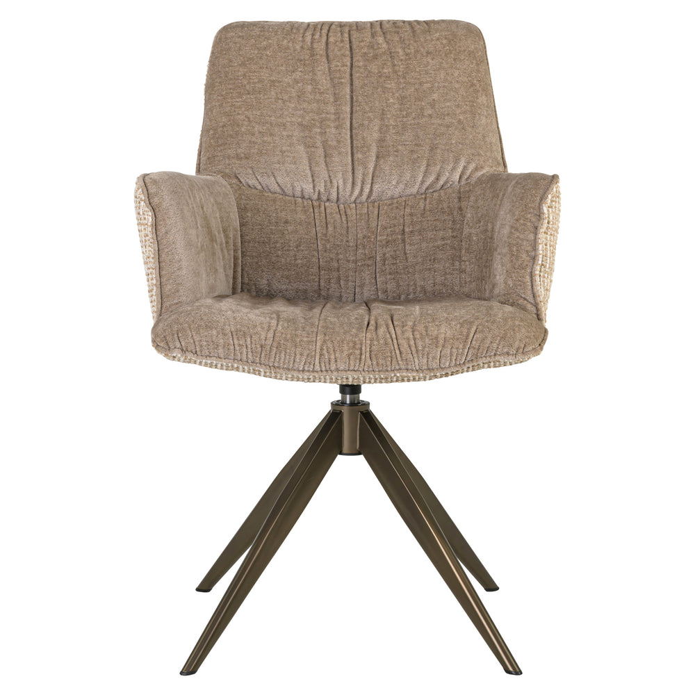 Scaun dining Chase, blockweave crem, rotativ