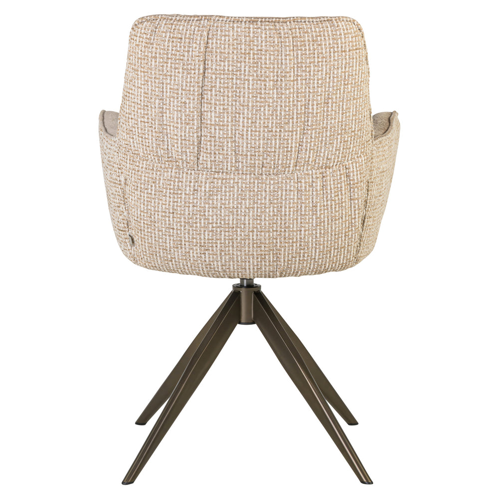 Scaun dining Chase, blockweave crem, rotativ