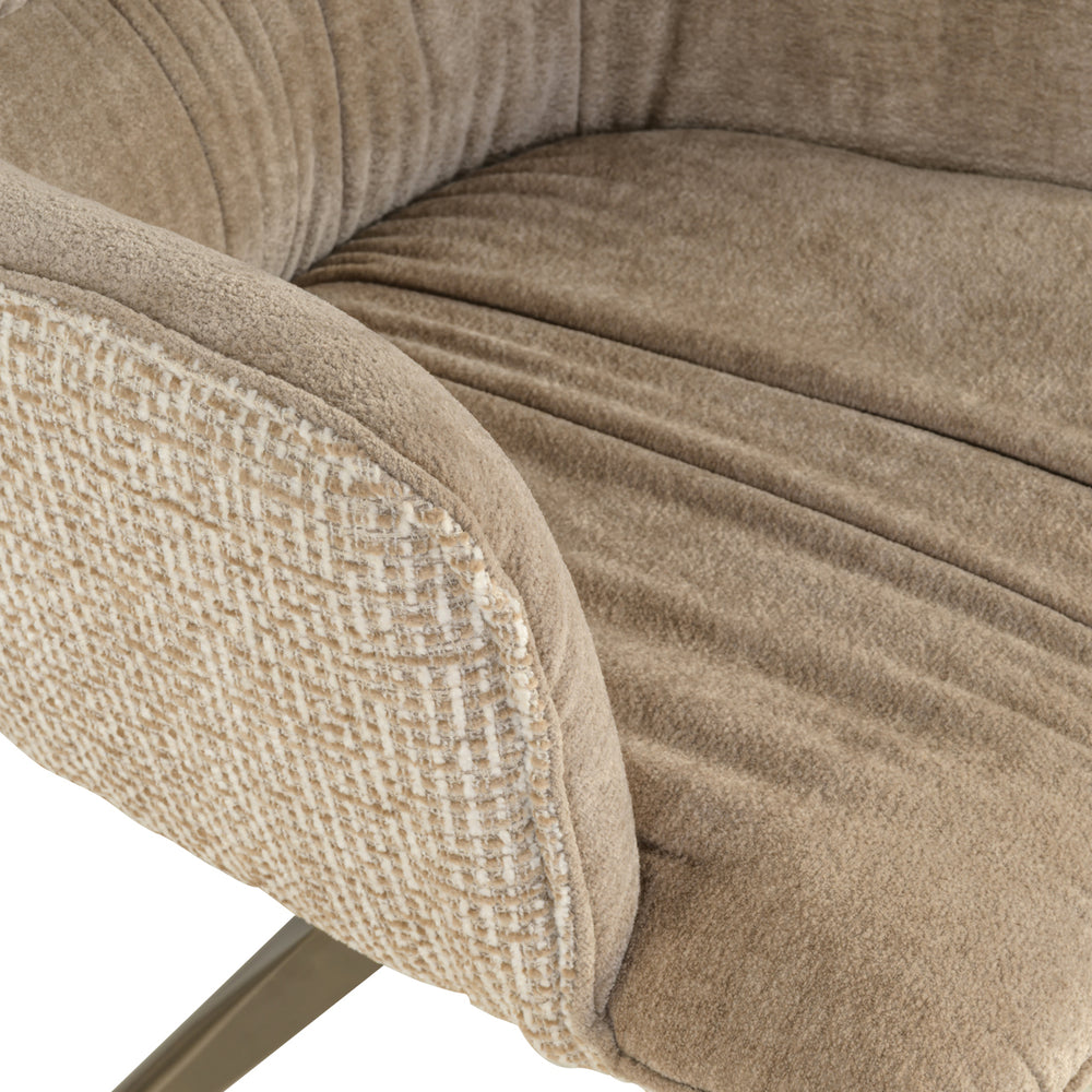 Scaun dining Chase, blockweave crem, rotativ