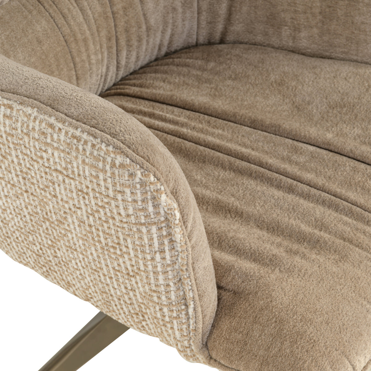 Scaun dining Chase, blockweave crem, rotativ
