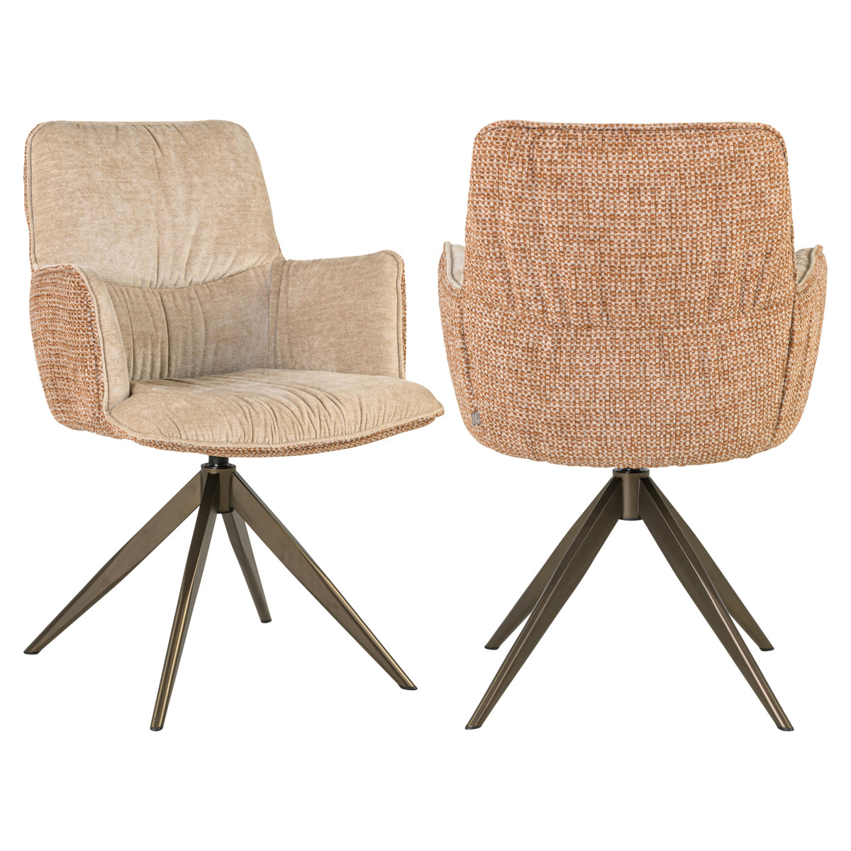 Scaun dining Chase, ginger jacquard, rotativ