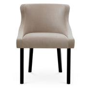Scaun dining Chavelle, finisaj negru, catifea Torrin natural