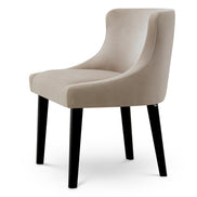 Scaun dining Chavelle, finisaj negru, catifea Torrin natural