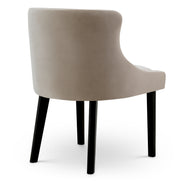 Scaun dining Chavelle, finisaj negru, catifea Torrin natural