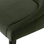 Scaun dining Chavelle, finisaj negru, catifea Torrin verde