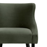 Scaun dining Chavelle, finisaj negru, catifea Torrin verde