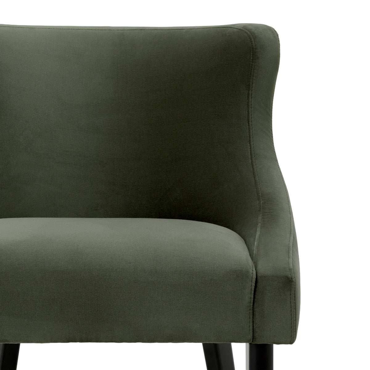 Scaun dining Chavelle, finisaj negru, catifea Torrin verde