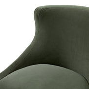 Scaun dining Chavelle, finisaj negru, catifea Torrin verde