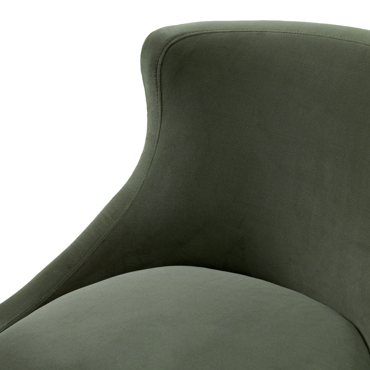 Scaun dining Chavelle, finisaj negru, catifea Torrin verde