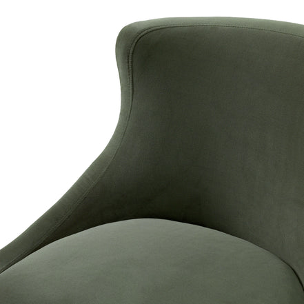 Scaun dining Chavelle, finisaj negru, catifea Torrin verde