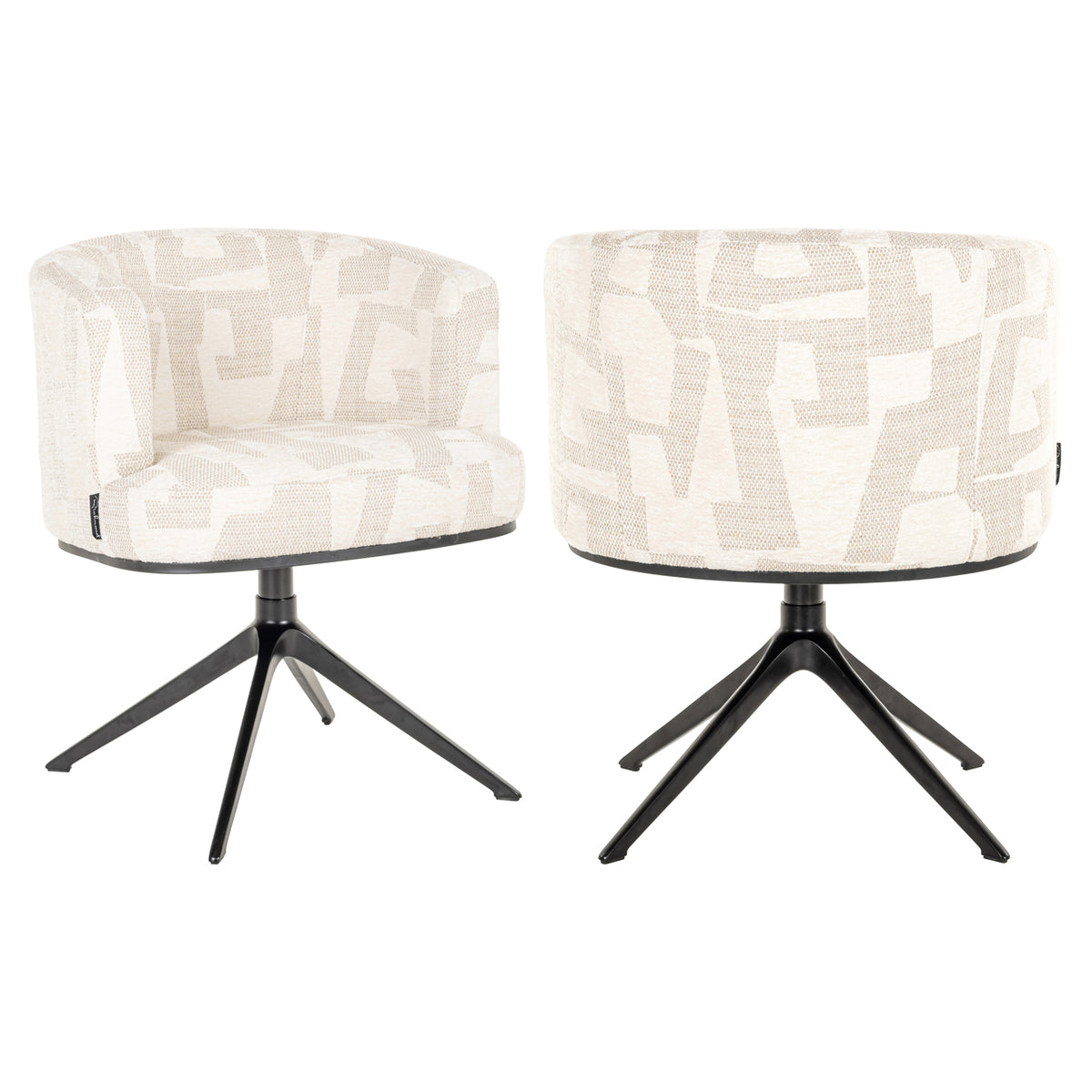 Scaun dining Cheyenne, graffic bej, rotativ