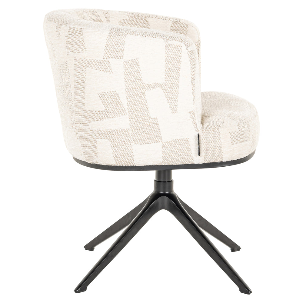Scaun dining Cheyenne, graffic bej, rotativ