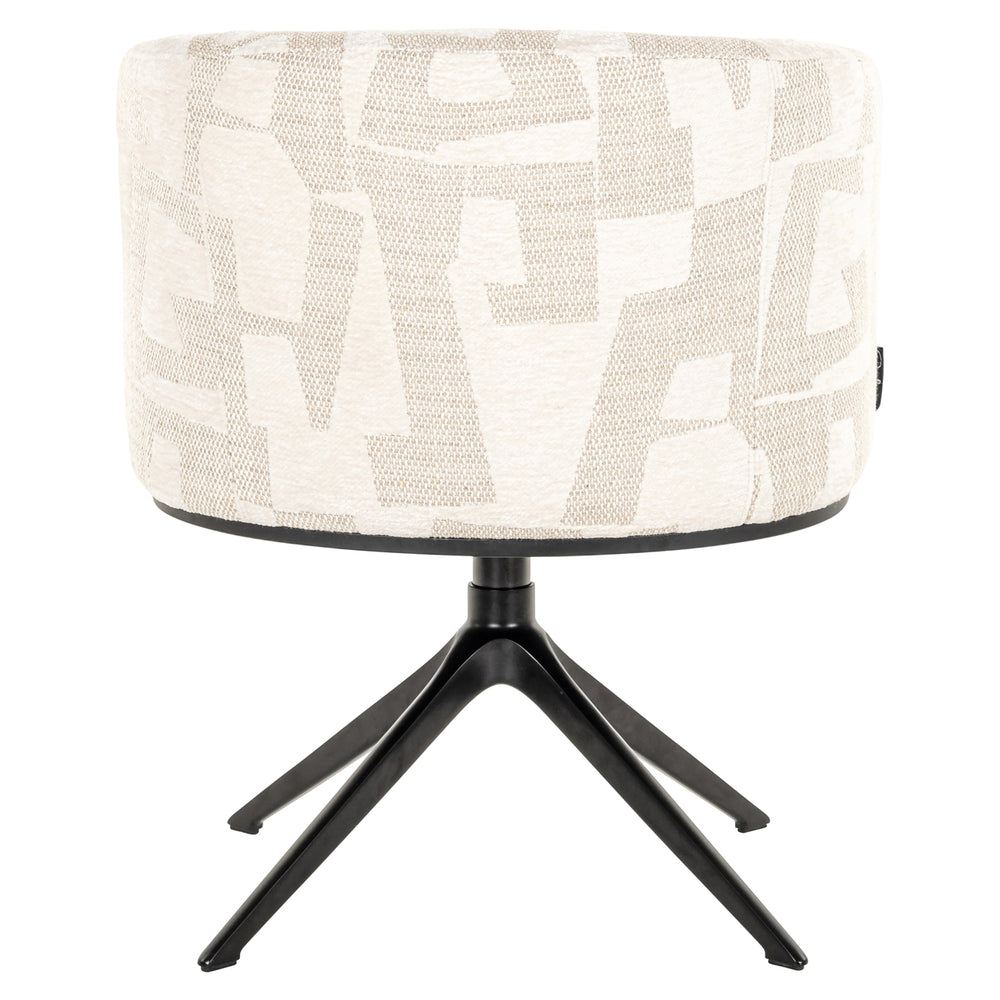Scaun dining Cheyenne, graffic bej, rotativ